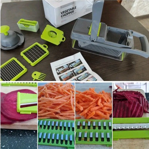 14-In-1 Vegetable Fruit Chopper Cutter Food Onion Veggie Dicer Slicer Kitchen - Picture 2 of 14