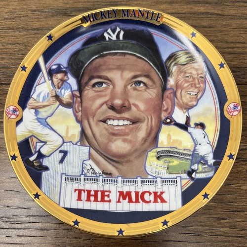 MICKEY MANTLE PLATE HAMILTON COLLECTION "THE MICK" 6.5” #1998F - Picture 2 of 5
