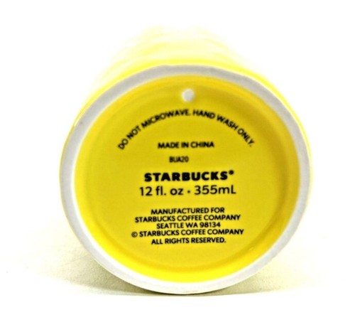🍍NEW STARBUCKS HAWAII PINEAPPLE Glossy Yellow Ceramic Double Wall Cup 12oz - Picture 5 of 5
