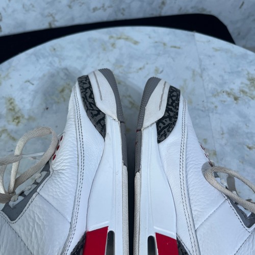 Jordan 3 Retro Fire Red Youth Kids Sz 5Y Shoes White Athletic Sneaker (Mismatch) - Picture 15 of 17
