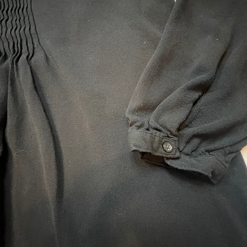 Antiguo Vestido Azul Marino Para Mujer XXL Boho Chic Negro Borlas Hippie Plisado Hada Gótico Atuendo - Imagen 6 de 9