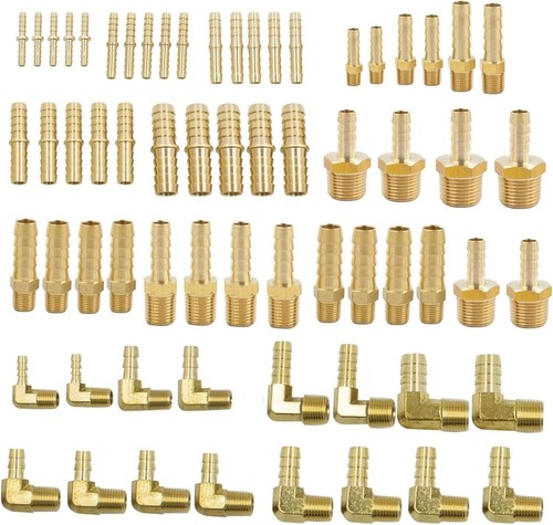 Kits surtidos de accesorios de barra de manguera de latón, empalmadora + acoplador macho + 90 grados... - Imagen 2 de 7
