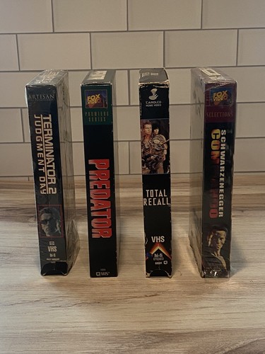 VHS Lot Arnold Schwarzenegger Movies Terminator 2 Predator Commando Total Recall - Picture 2 of 6