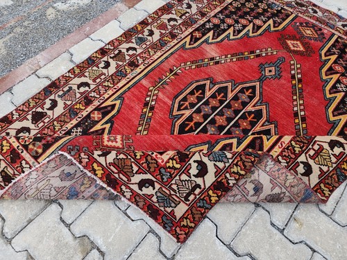 4x7 Natural Rug, Turkish Rug Red, Hand Knotted Rug, Gifts Housewarming, Wool Rug - Picture 7 of 10