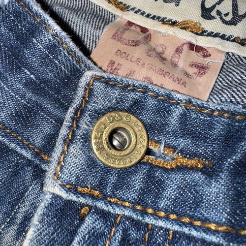 D&G DOLCE & GABBANA MAGIC Straight Jeans 32x28  Ripped Low Waist Distressed Mens - Picture 10 of 14