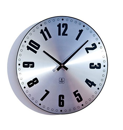 Cupecoy 14" Wall Clock w/Aluminum Dial in Brushed Finish & Dome Glass #32334