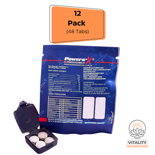 Powers'x Men's Vitality Support Natural Supplement 12 Pack (48 Tabs) - Picture 2 of 2