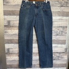 Carhartt Women's Straight Leg Mid Rise Blue Jeans Size 10 x 32