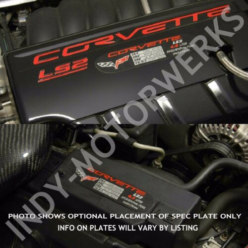 C6 CORVETTE METAL SPEC ID PLATE LS3 430HP ENGINE PERFORMANCE DETAIL 08 THRU 13 - Bild 2 von 4
