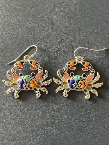 Women’s CRAB Dangle EARRINGS STAINLESS STEEL - Picture 6 of 6