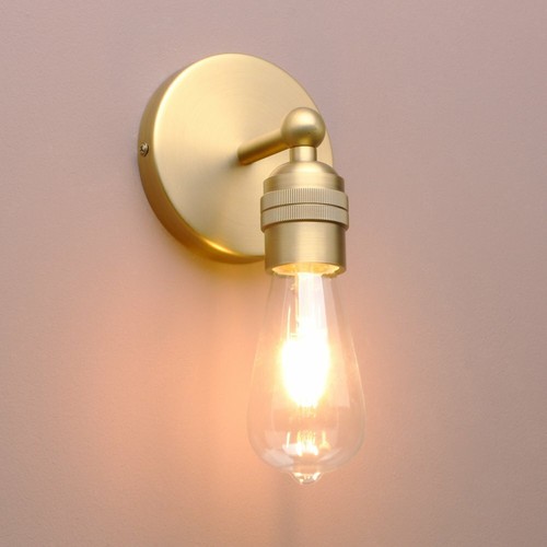 2 Vintage Industrial Wall Lights Antique Bare Fitting Wall Lamp Sconces Pair - Picture 6 of 14