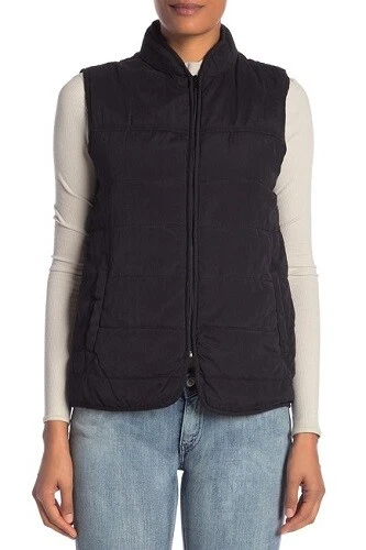 Chaleco acolchado Supplies by Union Bay para mujer talla pequeña Ruth azul marino cremallera completa Foto 3 de 4