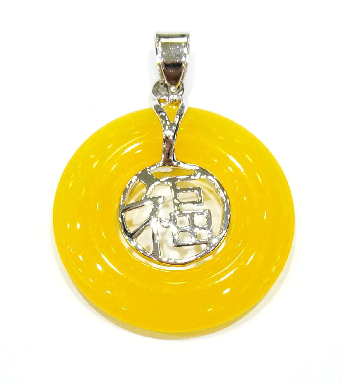 Multicolor Jade Agate Round Circle Donut Gold Plated Fortune Pendant Necklace - Picture 15 of 30