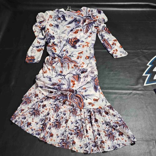 NWT Diane Von Furstenberg Toile Bouquet Ivory Multi Lila Dress Large - Picture 2 of 5