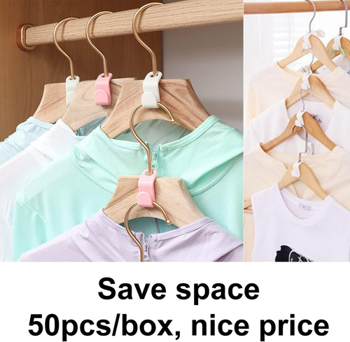 50Pcs(Or100) Hanger Hooks for Plastic Clips Clothes Space Saving Hangers for Clo - Picture 3 of 3