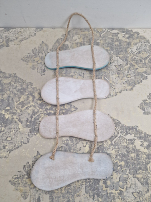 YiYa Nautical Beach Flip Flop Wall Ornament, Wooden Slippers