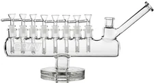 THICK Grav® Clear Menorah Bong HEAVY Glass Water Pipe HOOKAH Bubbler COOL *USA*