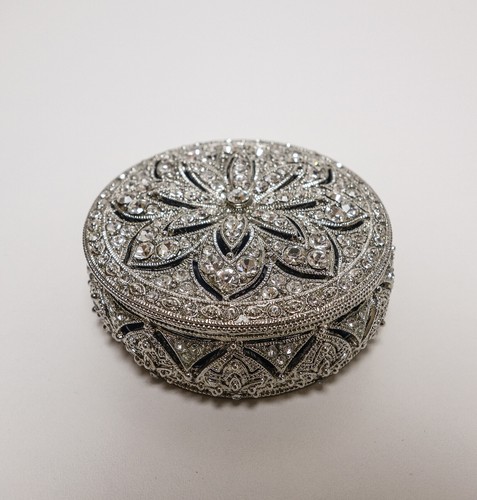 OLIVIA RIEGEL Kristall "Silver Windsor" runde Schmuckschatulle