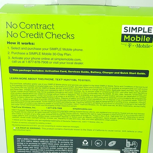 Simple Mobile Sensa 4G LTE Prepaid Smartphone Black 16GB Brand New 5.5 in - Picture 5 of 5