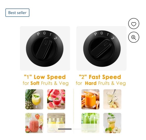 Best Seller Juicer Extractor Easy Clean 3 spend control Stainless Steel BPA Free - Picture 3 of 8