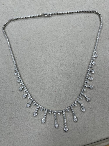 BAILEY BANKS & BIDDLE 18k White Gold & Diamond Heart Necklace w/Pouch Appraisal - Bild 5 von 7