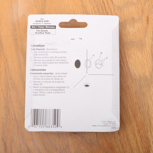 DANCO 88350 Overflow Plate Beveled Gasket NIB - Picture 3 of 3