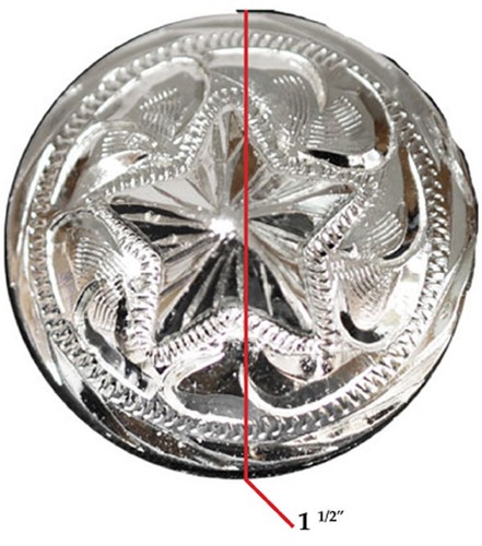 1 1/2'' Hand engraved Silver Star Concho # T287 - Picture 4 of 4