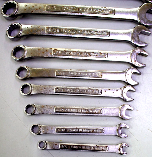 Vintage Craftsman USA 12-teiliges Kombination 12-Punkt Schraubenschlüssel Set 1/4" - 7/8" - Bild 2 von 14