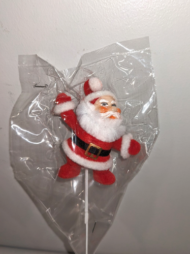 Flocked Santa Picks~6 pack~Christmas Decoration~New Old Stock - Picture 2 of 9