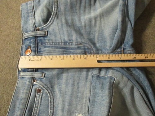 J Crew Vintage Crop Jeans Womens 24 Distressed High Rise Patch Raw Hem Denim - Picture 13 of 16