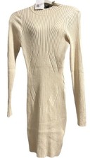 Forever 21 Mock Neck Form Fitting  Sweater Dress Wavy Pattern Mini Sz LG