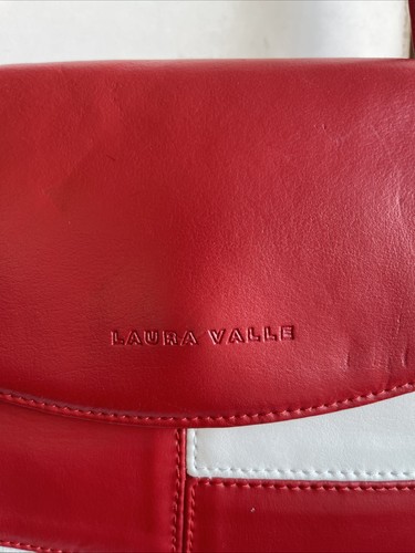 Laura Valle wunderschöne rot & weiß Mod Vintage Feel spanisches Design Ledertasche - Bild 2 von 13
