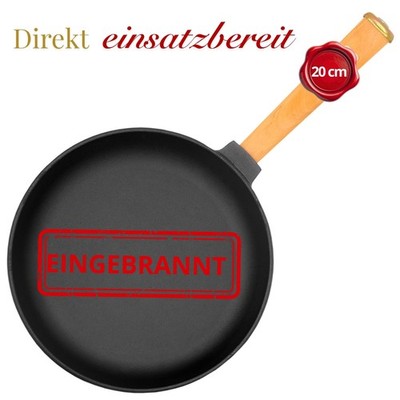 Gusseisenpfanne 20 cm EINGEBRANNT einsatzbereit Gußeisenpfanne Cast Iron Pan