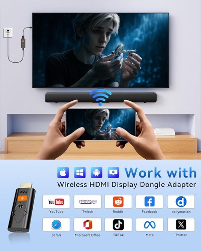 Adaptador Dongle de Pantalla Inalámbrico | Transmisión HDMI 1080p, AirPlay/Miracast, 5GHz - Imagen 6 de 7