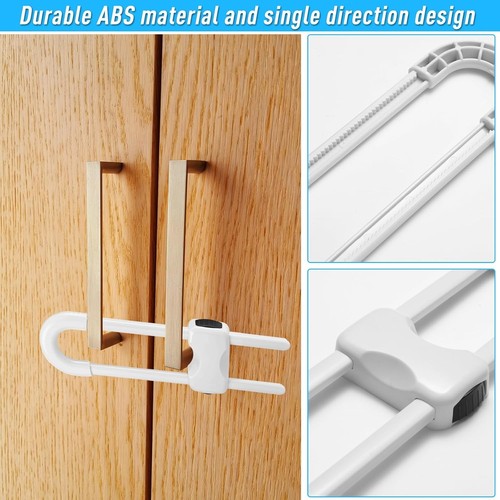 Cabinet Locks Baby Proofing, U-Shaped Child Proof Locks, Adjustable... - Picture 5 of 7