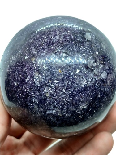 Large Lepidolite Sphere Polished Natural Lepidolite Crystal Orb Purple Mica - Picture 6 of 7