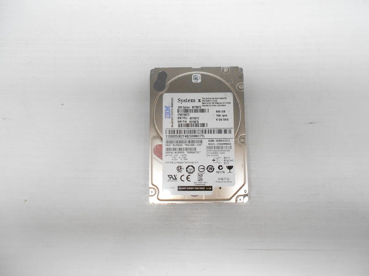 IBM 2.5 in Form Factor Internal Hard Disk Drives 600 GB Storage