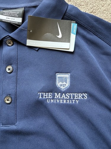 Nike Golf Polo Herren Large Blau Dri-Fit The Master’s University 267020-410 Neu - Bild 4 von 10