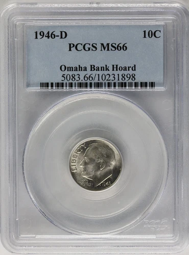1946-D 10C PCGS MS66 Omaha Bank Hoard