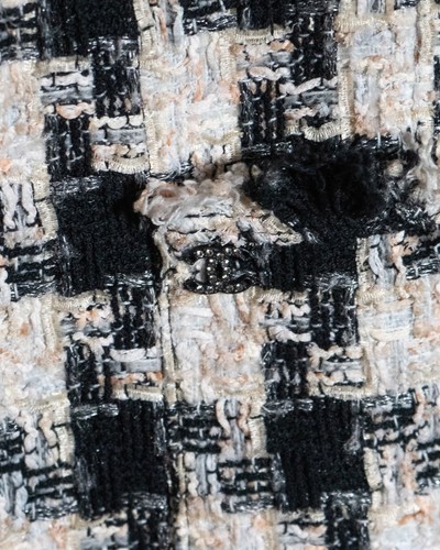 CHANEL 04A TWEED BLACK&WHITE JACKET BLAVK FRONT TIE/BOW BLAZER FR50 US18 XXL - Picture 6 of 7