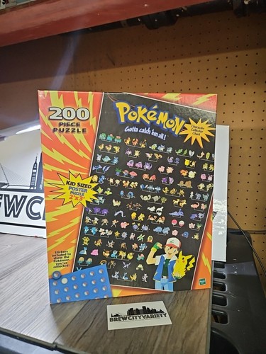 Sealed Vintage 1999 Hasbro MB Nintendo Pokemon 200 Piece Puzzle Complete Sealed - Picture 2 of 12