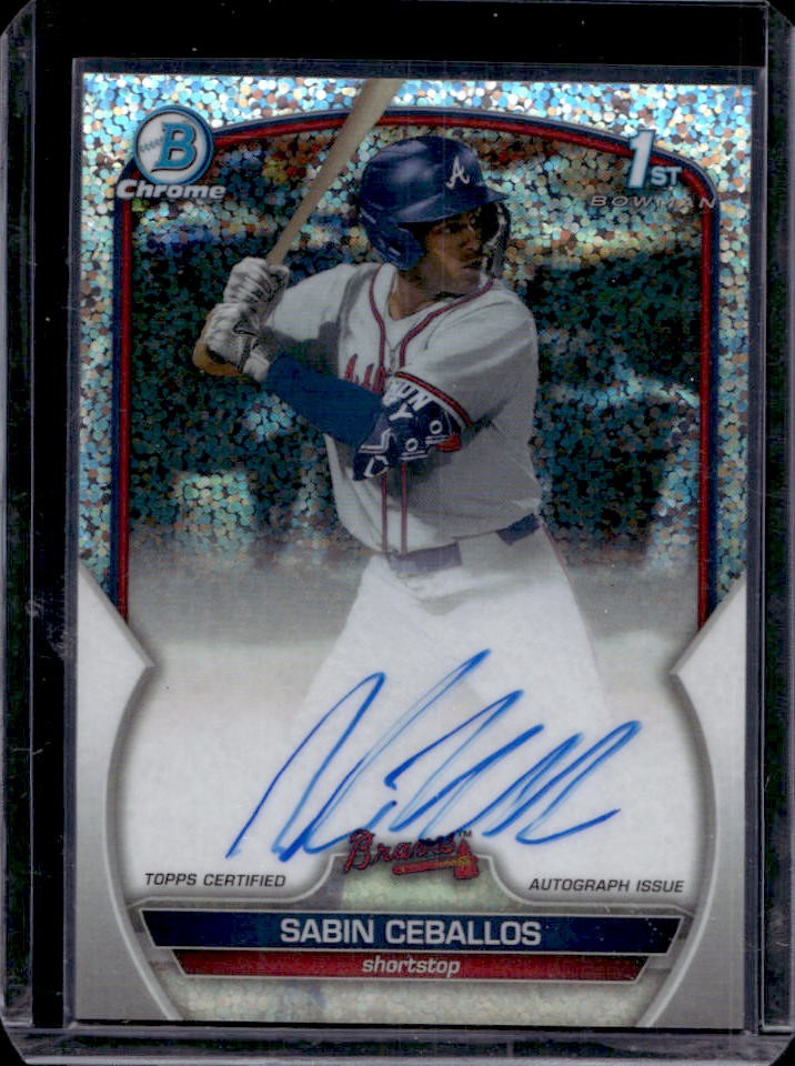 2023 Bowman Draft Sabin Ceballos Chrome Auto Sparkle Refractor 1st #42/71