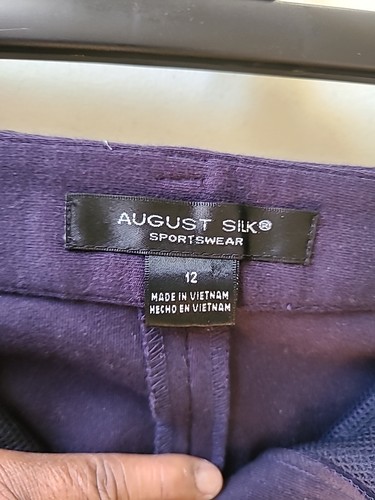 Vintage August Silk navy blue Wide Leg pant suit size 12. Cotton Travel - Picture 16 of 19