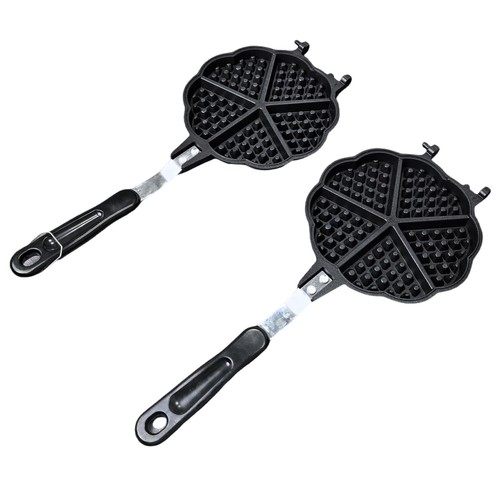 Heart Shaped Waffler, Cast-Aluminium Pan, Sweetheart, Mini Waffle Maker, Waff... - Afbeelding 6 van 6