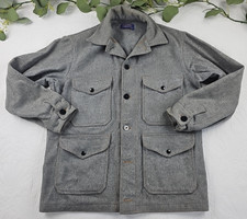 VTG Pendleton Men's Gray Wool Mackinaw Cruiser Jacket Size M Made in USA