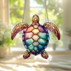 Sea Turtle Acrylic Window Hanging Suncatcher, Turtle Lovers Beach Home Decor