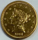 1861 $2.5 Liberty Gold Coin, Uncertified, NR