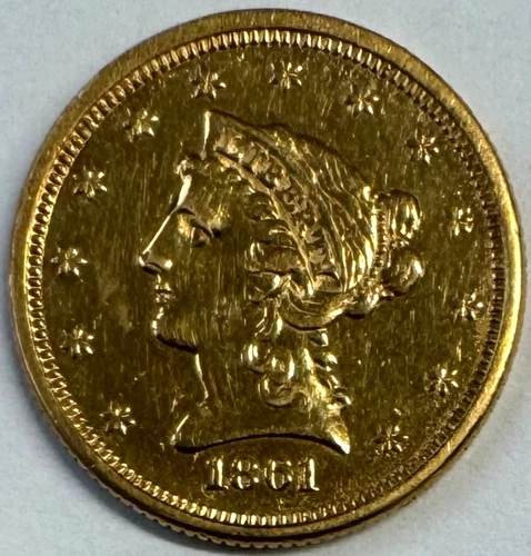 1861 $2.5 Liberty Gold Coin, Uncertified, NR