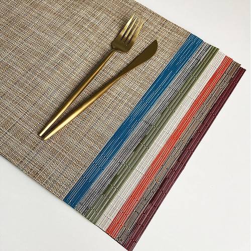 Placemats Set of 6 11.8x17.7" Green Heat-Resistant Stain-Resistant - Picture 8 of 9