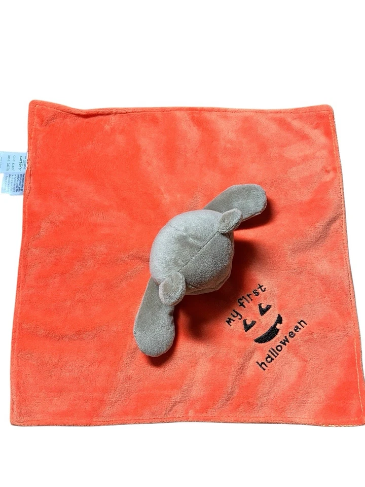 Child Of Mine Carters Lovey My First Halloween ursinho de pelúcia laranja chocalho bebê - Imagem 2 de 4
